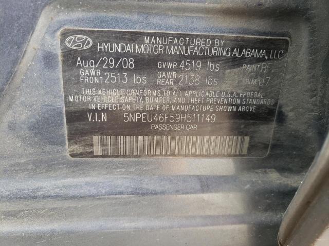 Photo 10 from auction – 2009 HYUNDAI SONATA SE with VIN 5NPEU46F59H511149