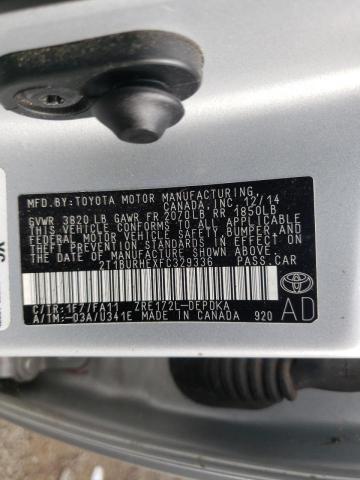 Photo 10 from auction – 2015 TOYOTA COROLLA L with VIN 2T1BURHEXFC329336