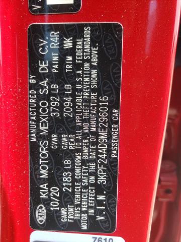 Photo 10 from auction – 2021 KIA FORTE FE with VIN 3KPF24AD9ME296016