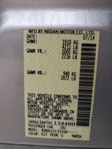 Photo 10 from auction – 2015 NISSAN ALTIMA 2.5 with VIN 1N4AL3AP7FC134400