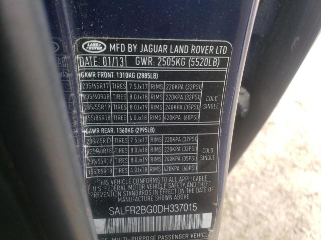 Photo 10 from auction – 2013 LAND ROVER LR2 HSE with VIN SALFR2BG0DH337015