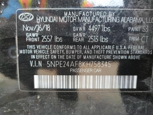 Photo 10 from auction – 2019 HYUNDAI SONATA SE with VIN 5NPE24AF8KH758345
