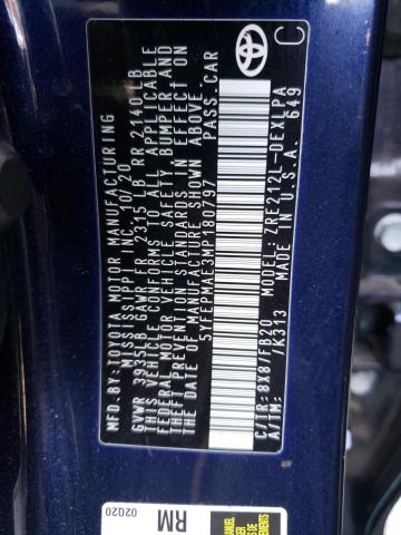 Photo 10 from auction – 2021 TOYOTA COROLLA LE with VIN 5YFEPMAE3MP180797
