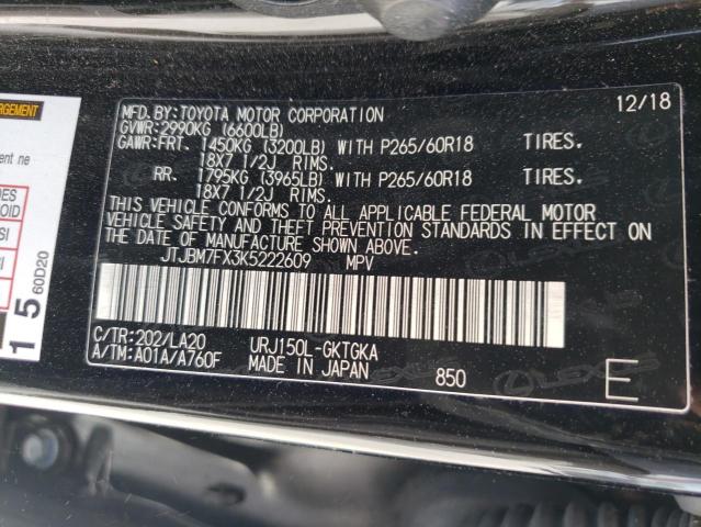 Photo 10 from auction – 2019 LEXUS GX 460 with VIN JTJBM7FX3K5222609