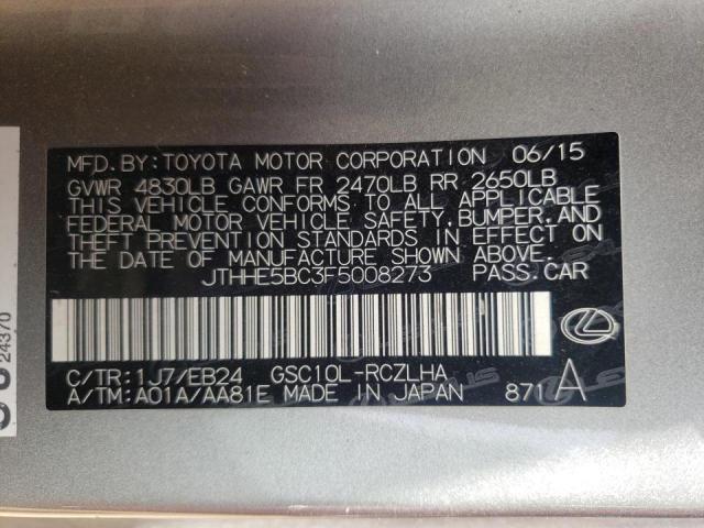 Photo 10 from auction – 2015 LEXUS RC 350 with VIN JTHHE5BC3F5008273