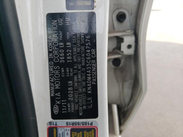 Photo 10 from auction – 2012 KIA RIO LX with VIN KNADM4A35C6047576