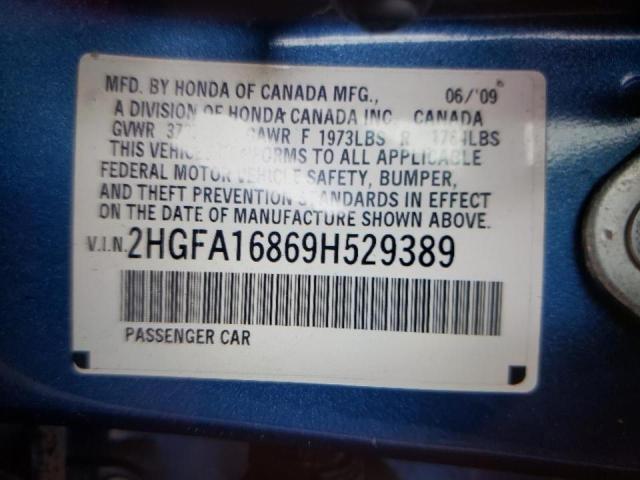 Photo 10 from auction – 2009 HONDA CIVIC EX with VIN 2HGFA16869H529389