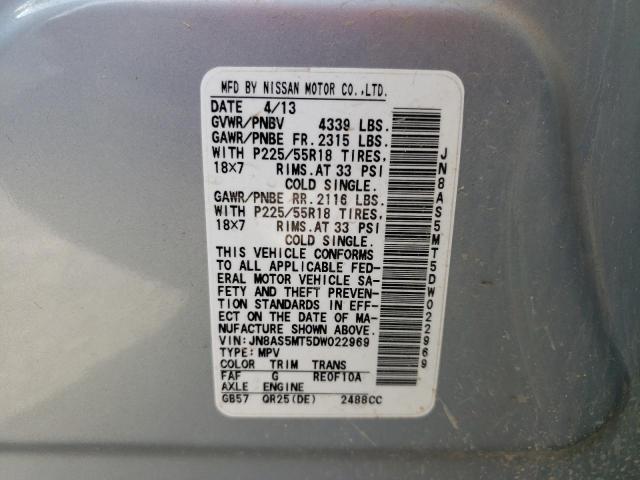 Photo 10 from auction – 2013 NISSAN ROGUE S with VIN JN8AS5MT5DW022969
