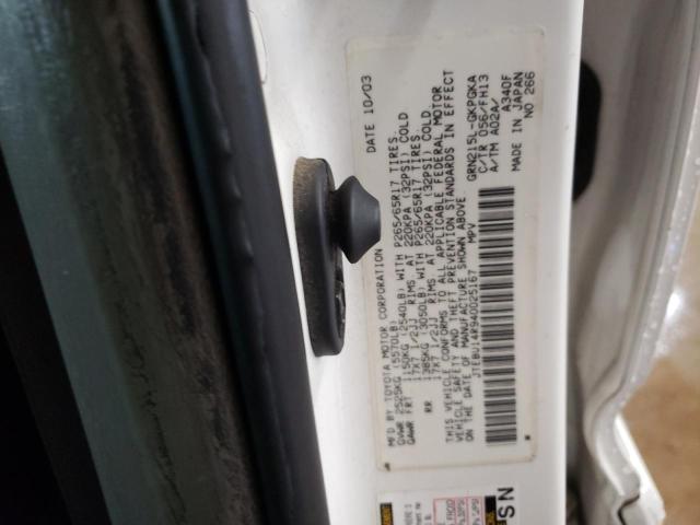 Photo 10 from auction – 2004 TOYOTA 4RUNNER SR with VIN JTEBU14R940025167