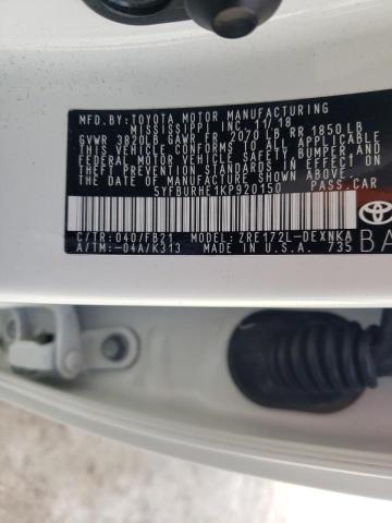 Photo 10 from auction – 2019 TOYOTA COROLLA L with VIN 5YFBURHE1KP920150