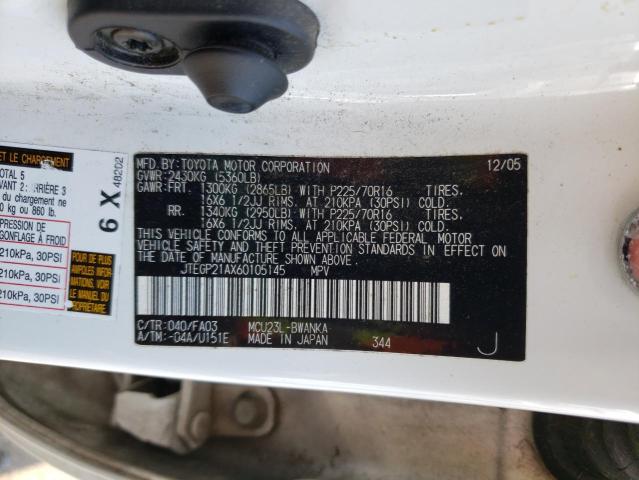 Photo 10 from auction – 2006 TOYOTA HIGHLANDER with VIN JTEGP21AX60105145