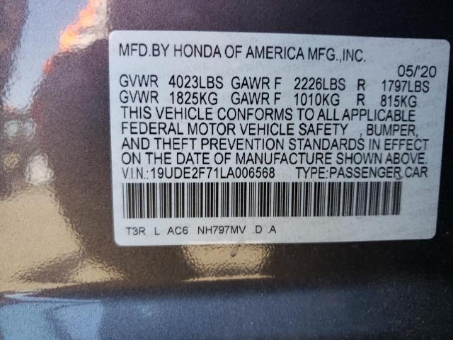 Photo 10 from auction – 2020 ACURA ILX PREMIU with VIN 19UDE2F71LA006568