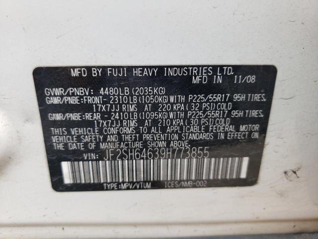 Photo 10 from auction – 2009 SUBARU FORESTER 2 with VIN JF2SH64639H773855