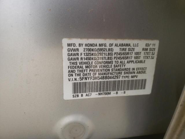 Photo 10 from auction – 2011 HONDA PILOT EXL with VIN 5FNYF3H54BB044297