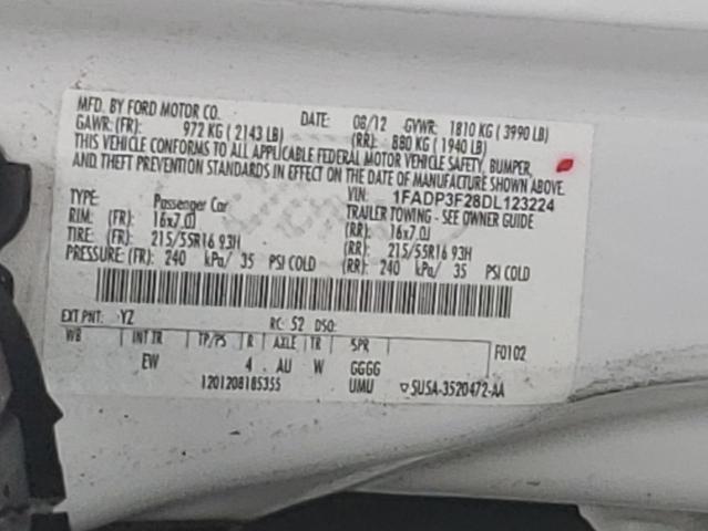 Photo 10 from auction – 2013 FORD FOCUS SE with VIN 1FADP3F28DL123224