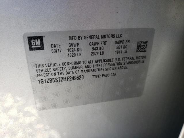 Photo 10 from auction – 2017 CHEVROLET MALIBU LS with VIN 1G1ZB5ST2HF249620