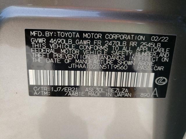 Photo 10 from auction – 2022 LEXUS IS 300 with VIN JTHAA1D21N5119560