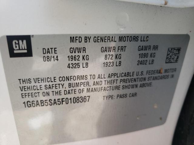 Photo 10 from auction – 2015 CADILLAC ATS LUXURY with VIN 1G6AB5SA5F0108367