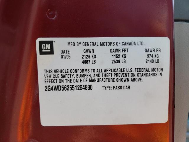 Photo 10 from auction – 2005 BUICK LACROSSE C with VIN 2G4WD562651254890