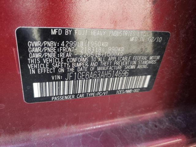 Photo 10 from auction – 2010 SUBARU IMPREZA 2. with VIN JF1GE6A63AH514696