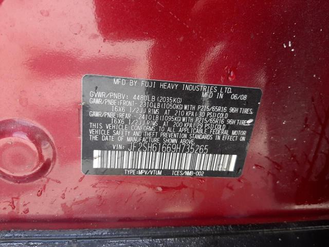 Photo 10 from auction – 2009 SUBARU FORESTER 2 with VIN JF2SH61669H735265