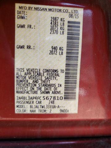 Photo 10 from auction – 2015 NISSAN ALTIMA 3.5 with VIN 1N4BL3AP4FC567810