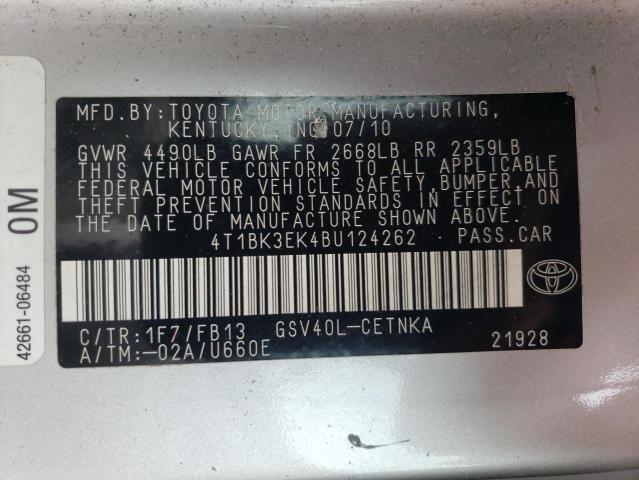 Photo 10 from auction – 2011 TOYOTA CAMRY SE with VIN 4T1BK3EK4BU124262