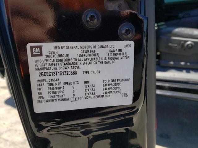 Photo 10 from auction – 2005 CHEVROLET SILVERADO with VIN 2GCEC13T151320383