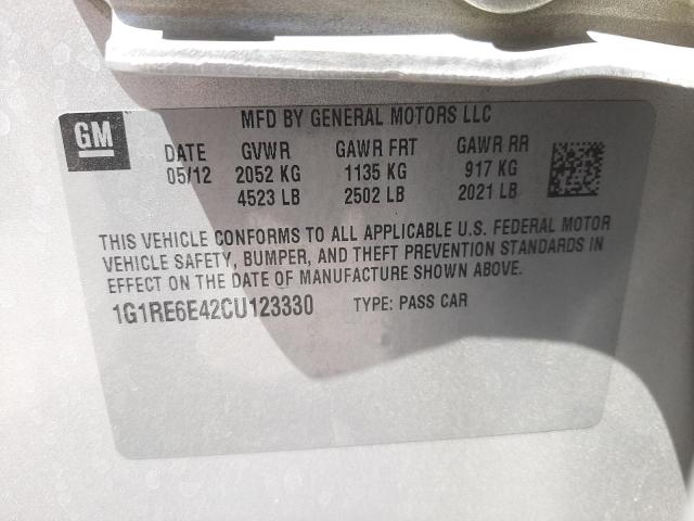 Photo 10 from auction – 2012 CHEVROLET VOLT with VIN 1G1RE6E42CU123330