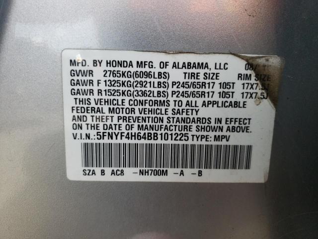 Photo 10 from auction – 2011 HONDA PILOT EXL with VIN 5FNYF4H64BB101225