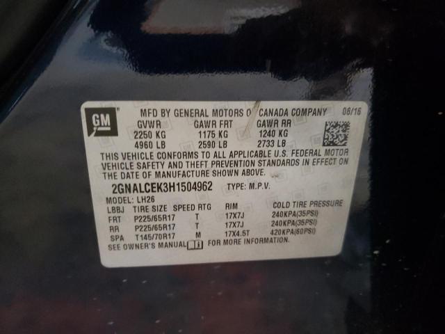 Photo 10 from auction – 2017 CHEVROLET EQUINOX LT with VIN 2GNALCEK3H1504962