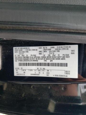 Photo 10 from auction – 2018 FORD ESCAPE SE with VIN 1FMCU9GD5JUC99442
