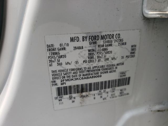 Photo 10 from auction – 2010 FORD EDGE LIMIT with VIN 2FMDK3KC6ABA89069