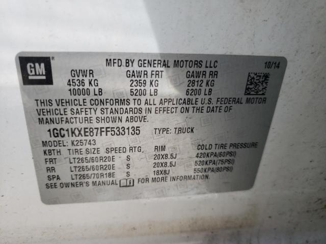 Photo 10 from auction – 2015 CHEVROLET SILVERADO with VIN 1GC1KXE87FF533135