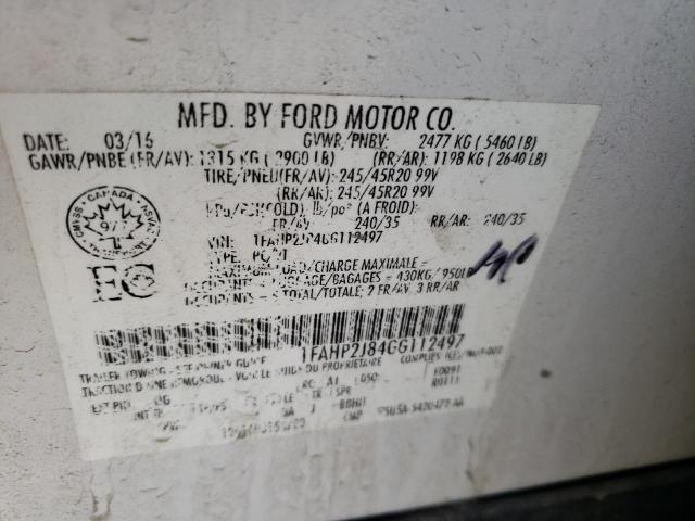 Photo 10 from auction – 2016 FORD TAURUS LIM with VIN 1FAHP2J84GG112497