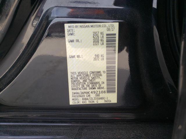 Photo 10 from auction – 2017 NISSAN ALTIMA 2.5 with VIN 1N4AL3APXHC492108