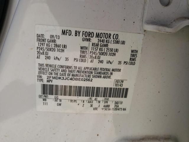 Photo 10 from auction – 2013 FORD EDGE SEL with VIN 2FMDK3JC4DBE02562