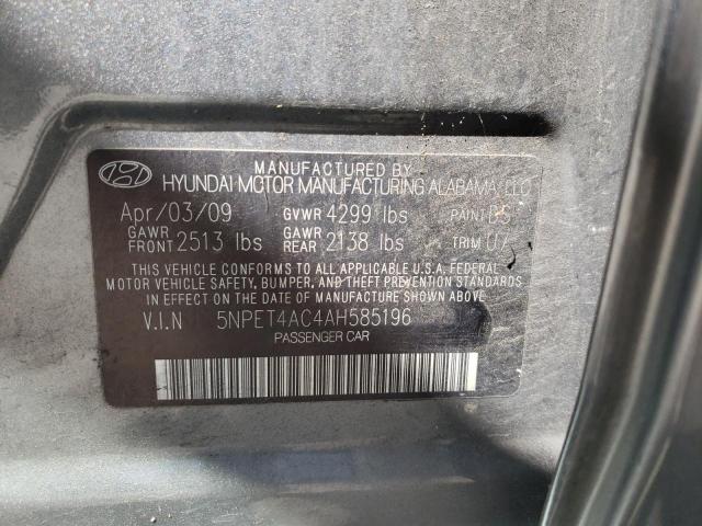 Photo 10 from auction – 2010 HYUNDAI SONATA GLS with VIN 5NPET4AC4AH585196