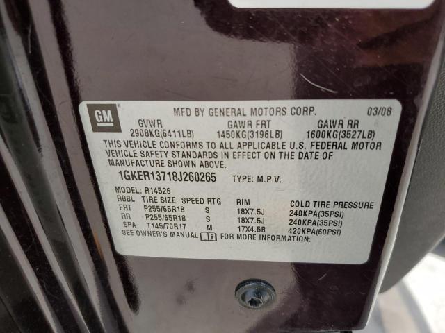 Photo 10 from auction – 2008 GMC ACADIA SLE with VIN 1GKER13718J260265