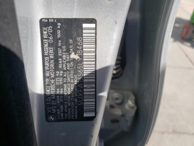 Photo 10 from auction – 2005 BMW X5 3.0I with VIN 5UXFA13565LY18468