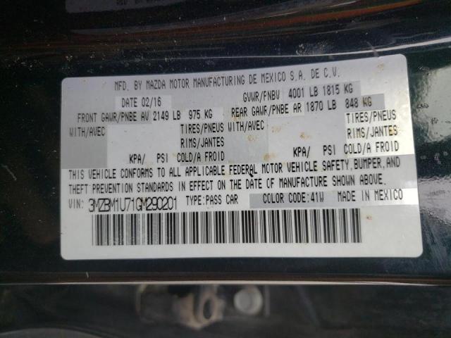 Photo 10 from auction – 2016 MAZDA 3 SPORT with VIN 3MZBM1U71GM290201