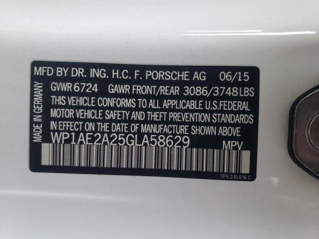 Photo 10 from auction – 2016 PORSCHE CAYENNE SE with VIN WP1AE2A25GLA58629