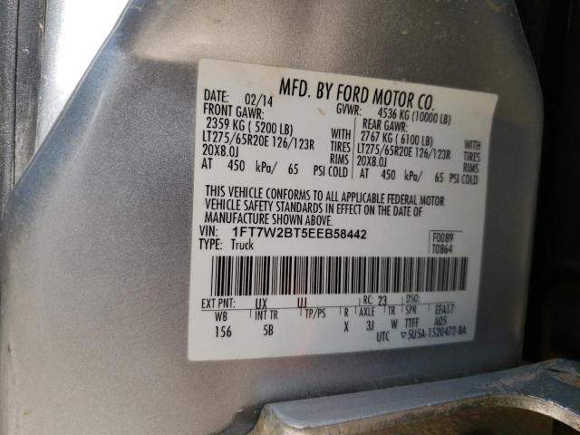 Photo 10 from auction – 2014 FORD F250 SUPER with VIN 1FT7W2BT5EEB58442