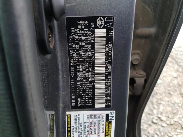 Photo 10 from auction – 2005 TOYOTA COROLLA MA with VIN 2T1LR32E35C324747
