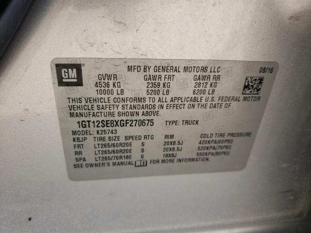Photo 10 from auction – 2016 GMC SIERRA K25 with VIN 1GT12SE8XGF270675