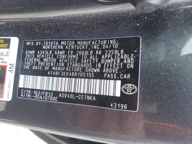 Photo 10 from auction – 2011 TOYOTA CAMRY BASE with VIN 4T4BF3EK4BR105155