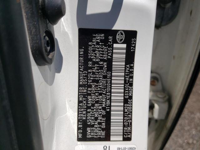 Photo 10 from auction – 2013 TOYOTA AVALON BAS with VIN 4T1BK1EB1DU046160