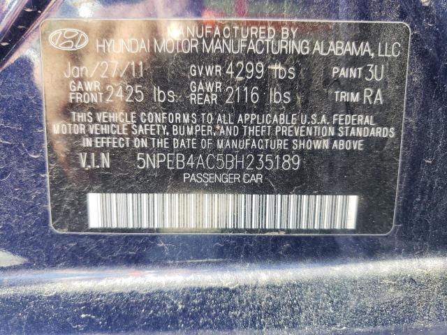 Photo 10 from auction – 2011 HYUNDAI SONATA GLS with VIN 5NPEB4AC5BH235189