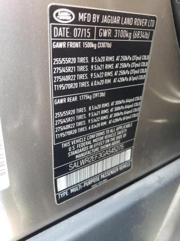 Photo 10 from auction – 2016 LAND ROVER RANGE ROVE with VIN SALWR2EF3GA545275