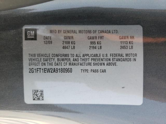 Photo 10 from auction – 2010 CHEVROLET CAMARO SS with VIN 2G1FT1EW2A9180960